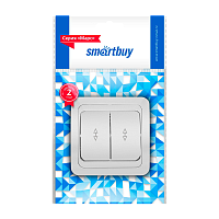 Выключатель Smartbuy Марс 2-клав.10A проходной белый (1/10/200)