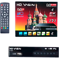 Приставка для цифрового ТВ YASIN T777 DVB-T/T2 металл черный (1/60)