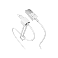Кабель HOCO X31 USB (m)-Lightning (m) 1м 2.1A силикон держатель белый (1/31/310)