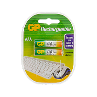 Аккумулятор бытовой GP HR03 AAA BL2 NI-MH 750mAh в пластиковой упаковке (2/20/200) R