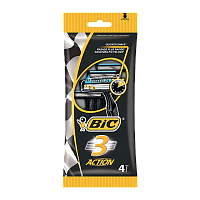 Бритва одноразовая BIC "БИК 3 Экшен" 3 лезвия 4шт. (1/20)