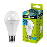 Лампа светодиодная Ergolux A65 E27 25W 4000К 180-240V груша ЛОН (1/10/100)