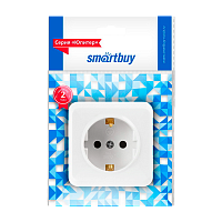 Розетка Smartbuy "Юпитер" 1гн. 16A С/З пластик белый
