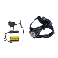 Фонарь налобный Без бренда HT-416 от аккумулятора 4 режима черный