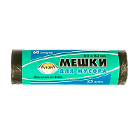 Мешки для мусора Paterra 60л 10мкм ПНД 25шт. черный (1/40)