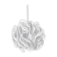 Мочалка массажная Рыжий кот нейлон белый (1/12/360)