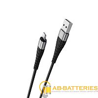 Кабель Borofone BX32 USB (m)-Lightning (m) 1.0м 2.4A нейлон черный (1/360)