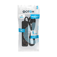 Удлинитель Фотон 16-53ЕS 3р.С/З 16A 5.0м с выкл. ПВС 3x1мм² черный (1/20)