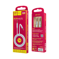 Кабель AUX GFPower J03 Jack 3.5mm (m)-Jack 3.5mm (m) 1м нейлон белый (1/200/800) 