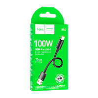 Кабель HOCO X96 USB (m)-Type-C (m) 0.25м 6A 100W черный (1/46/460)
