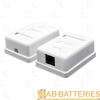 Розетка Atcom 1 порт накладная (UTP, RJ45,  белая) (1/500)