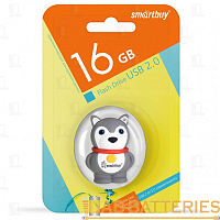 Флеш-накопитель Smartbuy Wild Собачка 16GB USB2.0 силикон серый