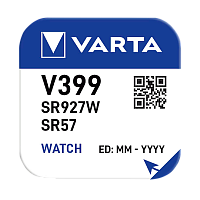 Батарейка Varta 399 (SR927W) BL1 Silver Oxide 1.55V (1/10/100)