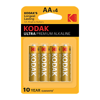 Батарейка Kodak ULTRA PREMIUM LR6 AA BL4 Alkaline 1.5V (4/80/400/17600)