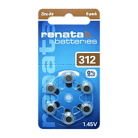 Батарейка Renata ZA312 BL6 Zinc Air 1.45V (6/60/300/3000)