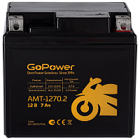 Аккумулятор для мототехники GoPower AMT-1270.2 12V 7Ah клеммы под болт M5 (1/10)