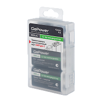 Аккумулятор бытовой GoPower Крона БОКС2 Li-ion 9V 500mAh Type-C (2/50/200) 
