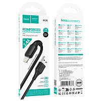 Кабель HOCO X120 USB (m)-Lightning (m) 1м 2.4A ПВХ черный