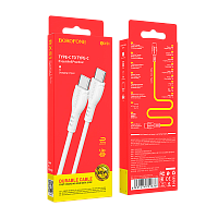 Кабель Borofone BX51 Type-C (m)-Type-C (m) 1м 3.0A 60W ПВХ белый (1/360)
