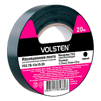 Изолента Volsten 15мм*20м ПВХ черный (1/10/200) 