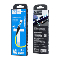 Кабель GFPower MAG18T USB (m)-Type-C (m) 1м 2.4A ПВХ магнит желтый (1/200/800)