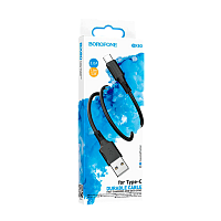 Кабель Borofone BX80 USB (m)-Type-C (m) 1м 3.0A силикон черный (1/360)