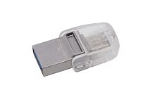 Флеш-накопитель Kingston DataTraveler microDuo 3C 16GB USB3.0 Type-C (m) металл серебряный 