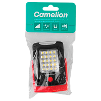 Фонарь ручной Camelion E1442 LED+SMD от батареек 3хААA черный красный (1/10/180)