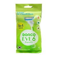 Бритва одноразовая DORCO "EVE6 SHAI Vanilla" 6 лезвий 3+1шт. (1/12) 