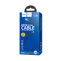Кабель HOCO U39 USB (m)-Lightning (m) 1.2м 2.4A нейлон синий (1/24/240)