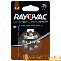 Батарейка Rayovac ACOUSTIC ZA312 BL8 Zinc Air 1.45V 0%Hg (8/80/800)