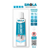Герметик SMOLA Sanitary 50мл силиконовый прозрачный (1/12) 