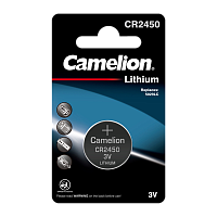 Батарейка Camelion CR2450 BL1 Lithium 3V (1/10/1800) 