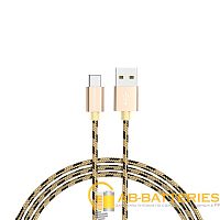 Кабель Borofone BX24 USB (m)-Type-C (m) 1.0м 2.4A нейлон золотой (1/648)