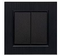Выключатель Makel KAREA LINE STAR 2-клав.10A черный 86054003