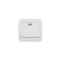 Выключатель Прогресс Slim 1-клав.10A ABS + Керамика с индикатором белый (1/10/200)