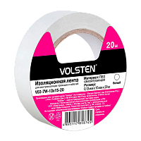 Изолента Volsten 15мм*20м ПВХ белый (1/10/200) 