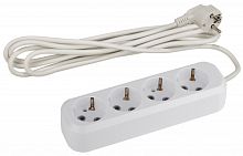 Удлинитель ЭРА UX 4р.С/З 10A 5.0м белый