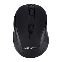 Мышь беспроводная GoPower GPM03 классическая USB бесшумная Soft-Touch черный (1/100)