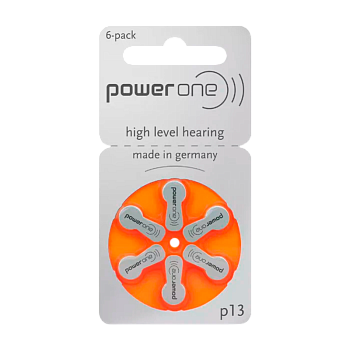 Батарейка PowerOne ZA13 BL6 Zinc Air 1.45V (6/60/300)