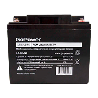 Аккумулятор свинцово-кислотный GoPower LA-12400 12V 40Ah клеммы под болт M6