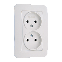 Розетка Makel Lillium Natural 2гн. 16A белый 55017 (1/12)