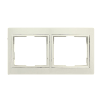 Рамка Smartbuy 2-местная горизонтальная бежевая "Венера"