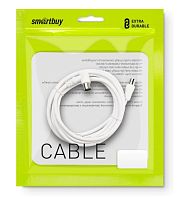 Кабель Smartbuy K-TV123 TV (m)-TV (f) 3м силикон белый (1/20)