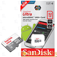 Карта памяти microSD SanDisk Ultra Light 32GB Class10 UHS-I (U1) 100 МБ/сек без адаптера