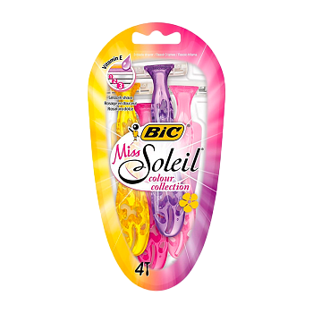 Бритва одноразовая BIC "Miss Soleil Color" 3 лезвия 4шт. (1/10)