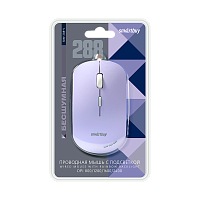 Мышь проводная Smartbuy 288 бесшумная сиреневый (1/40) 