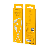 Кабель Borofone BX19 Type-C (m)-Type-C (m) 1м 3.0A 60W ПВХ белый (1/360)