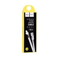 Кабель HOCO X4 USB (m)-microUSB (m) 1.2м 2.4A силикон белый (1/32/320)