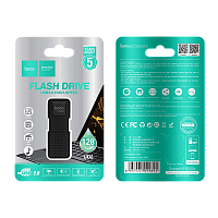 Флеш-накопитель HOCO UD6 128GB USB2.0 пластик черный (1/30/240) 